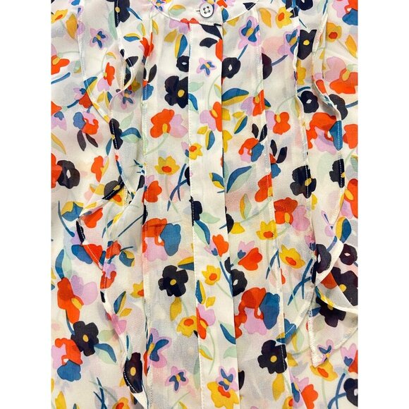 Cabi Tux Ruffle Blouse Top 6108 Floral Size small - Picture 6 of 7